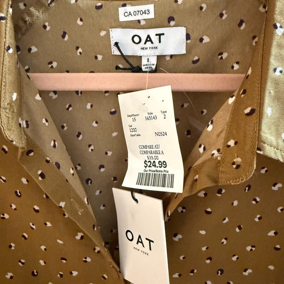 Tan Patterned Button-Up Shirt - Picture 2 of 3